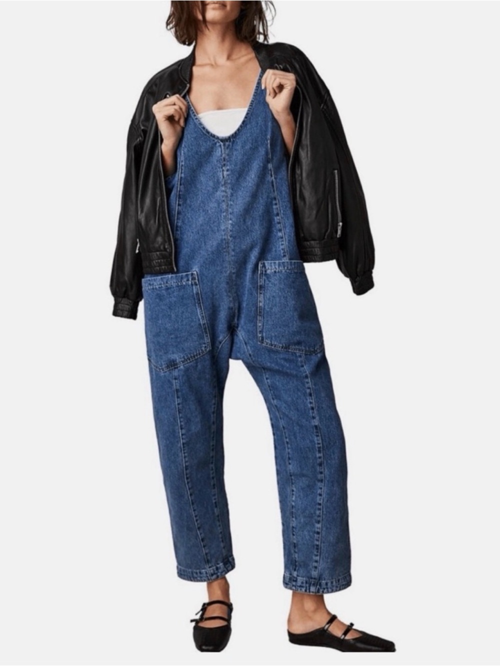 We The Free People XS Denim Chic overalls ( ADORE) NWOT - Picture 7 of 9